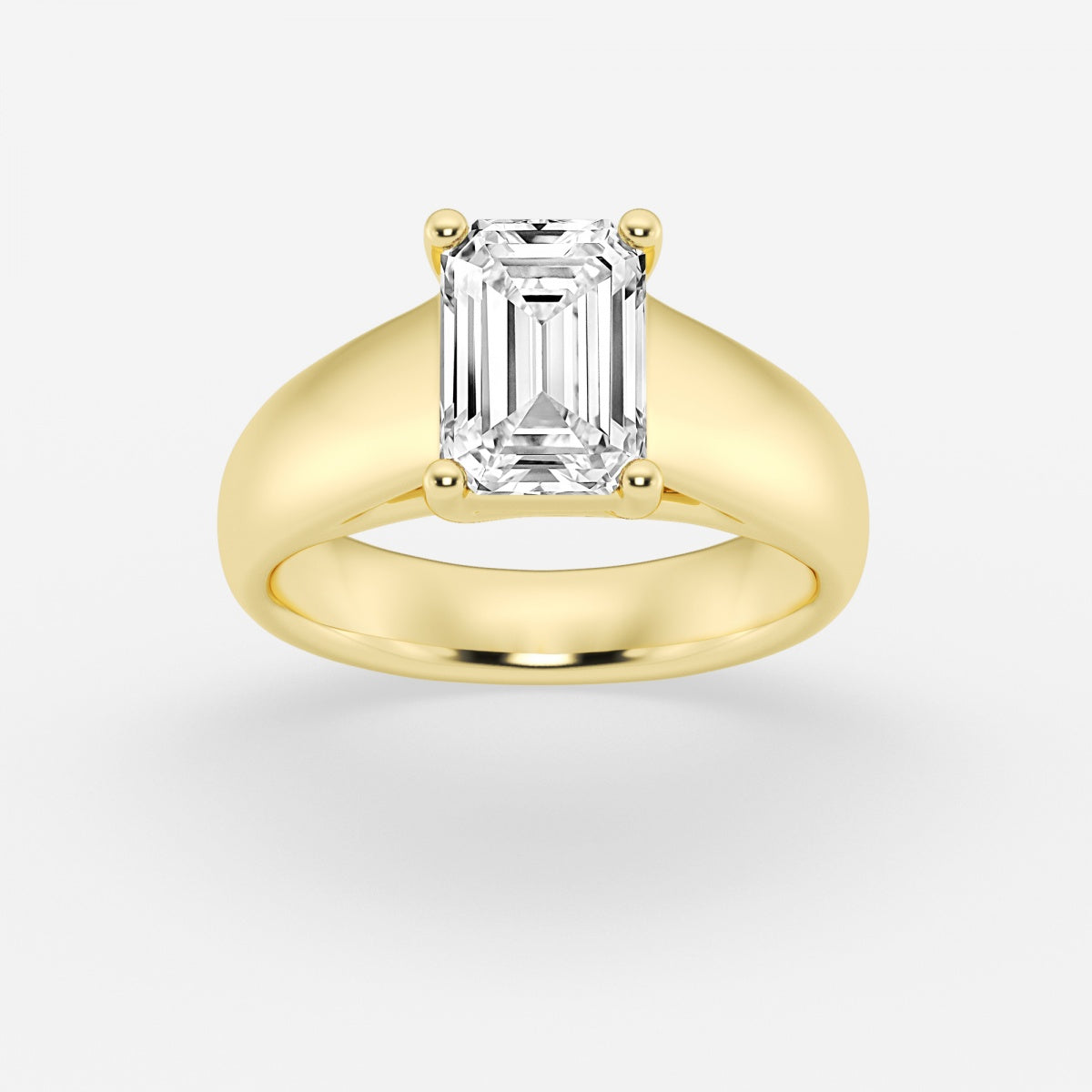 Dahlia - Wide Shank Solitaire Engagement Ring