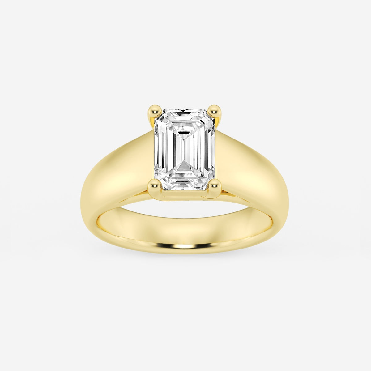 Dahlia - Wide Shank Solitaire Engagement Ring