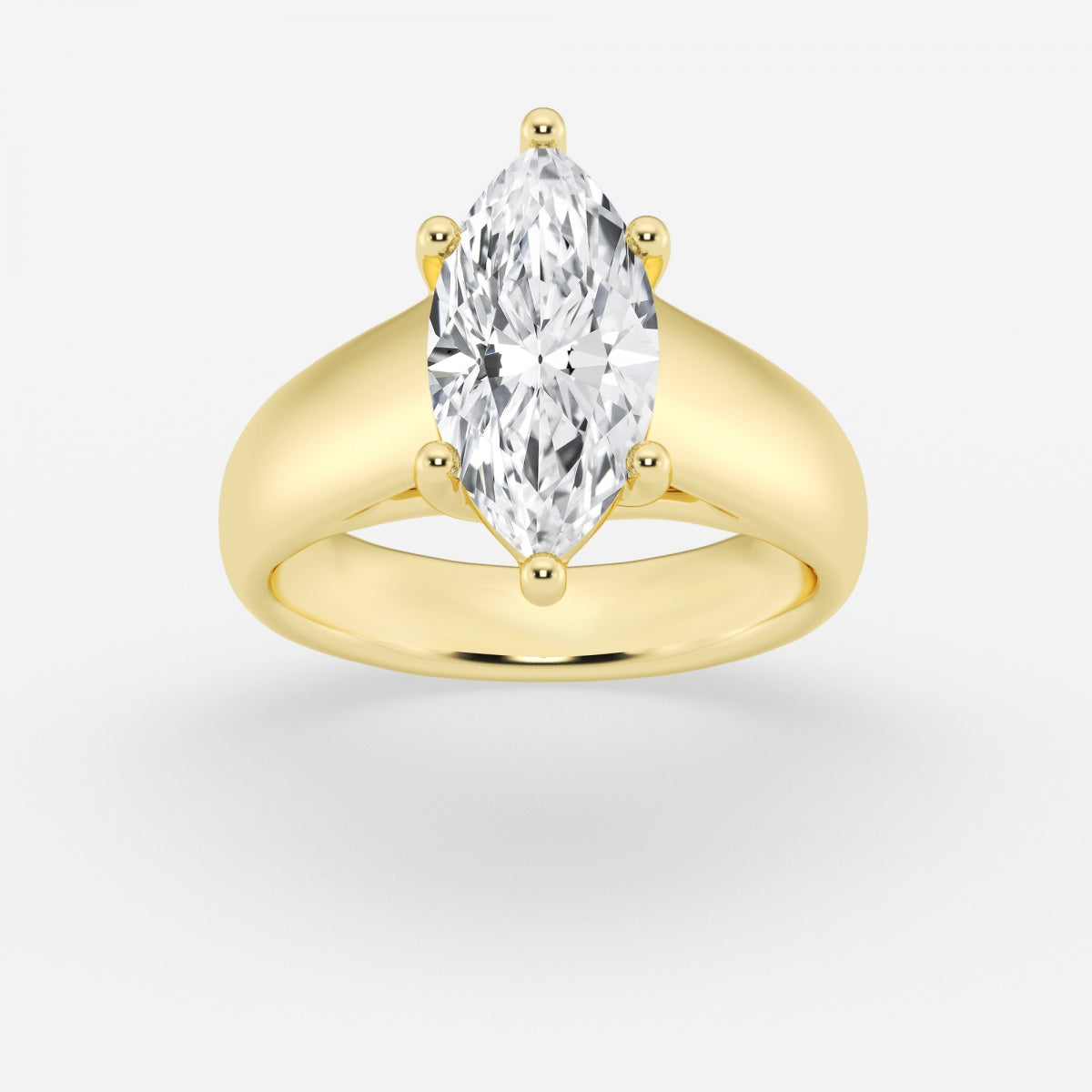 Dahlia - Wide Shank Solitaire Engagement Ring