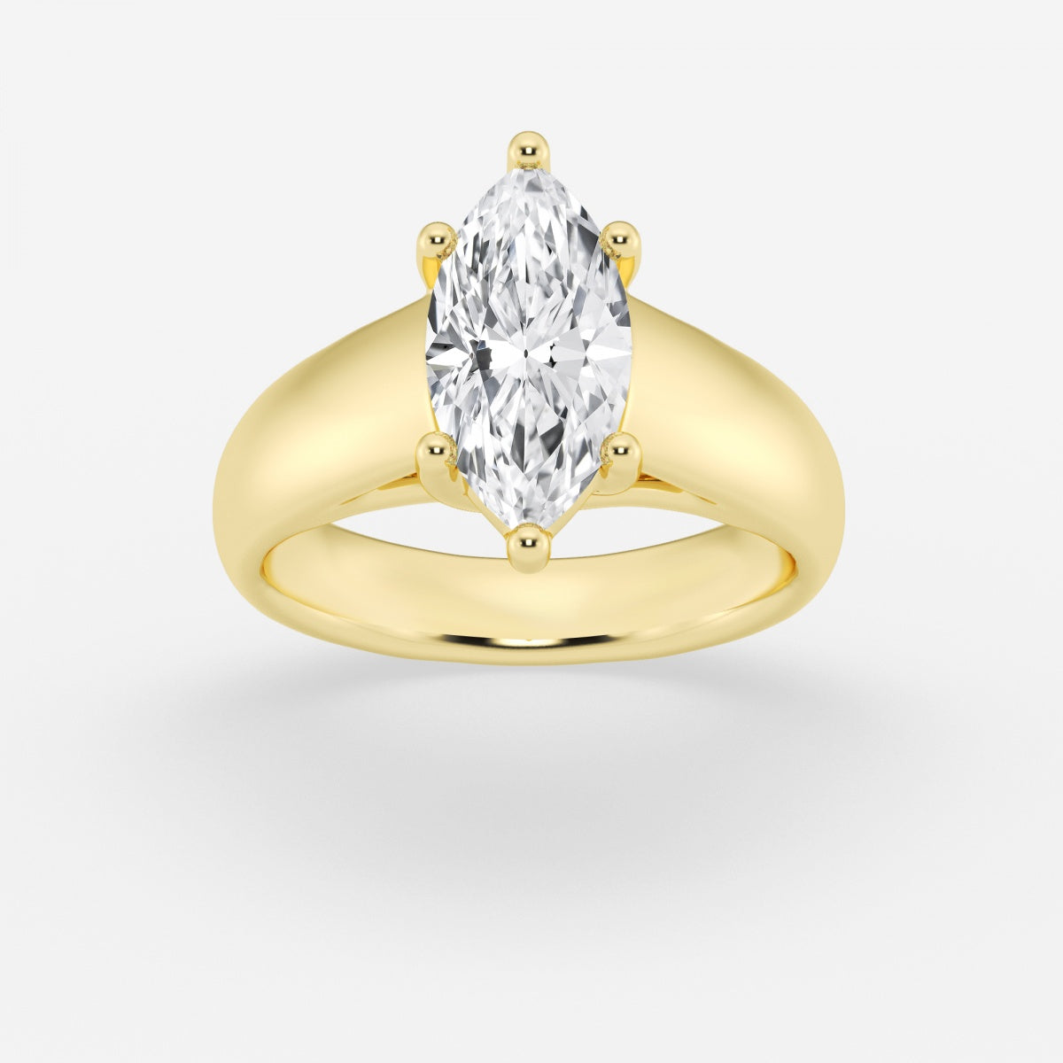 Dahlia - Wide Shank Solitaire Engagement Ring