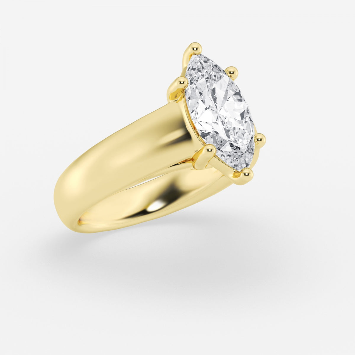 Dahlia - Wide Shank Solitaire Engagement Ring