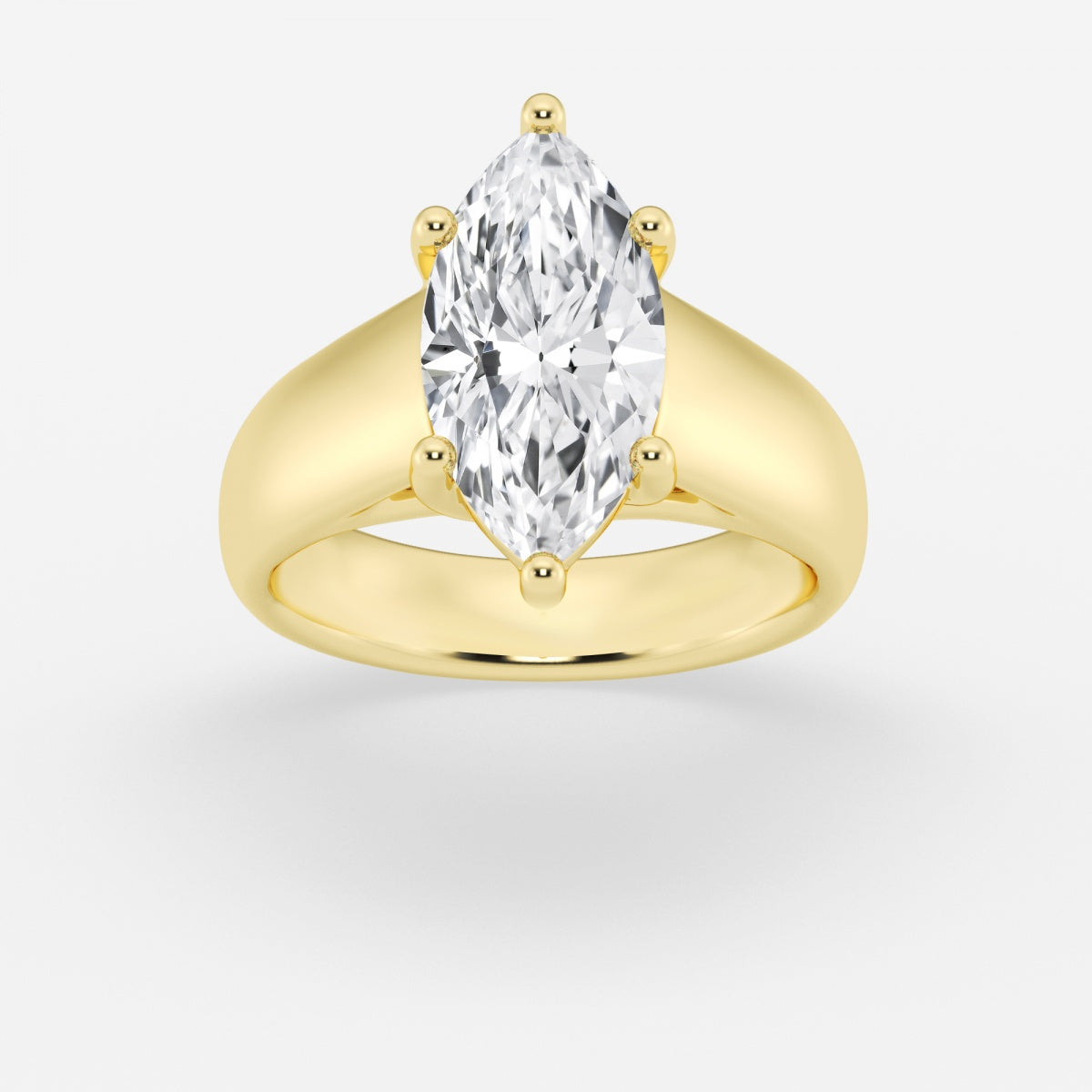 Dahlia - Wide Shank Solitaire Engagement Ring