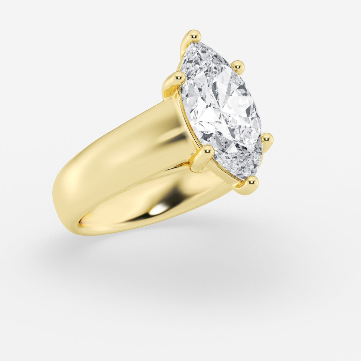 Dahlia - Wide Shank Solitaire Engagement Ring