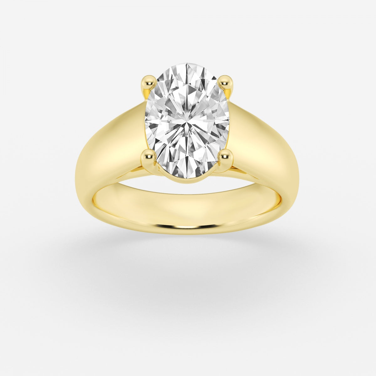 Dahlia - Wide Shank Solitaire Engagement Ring