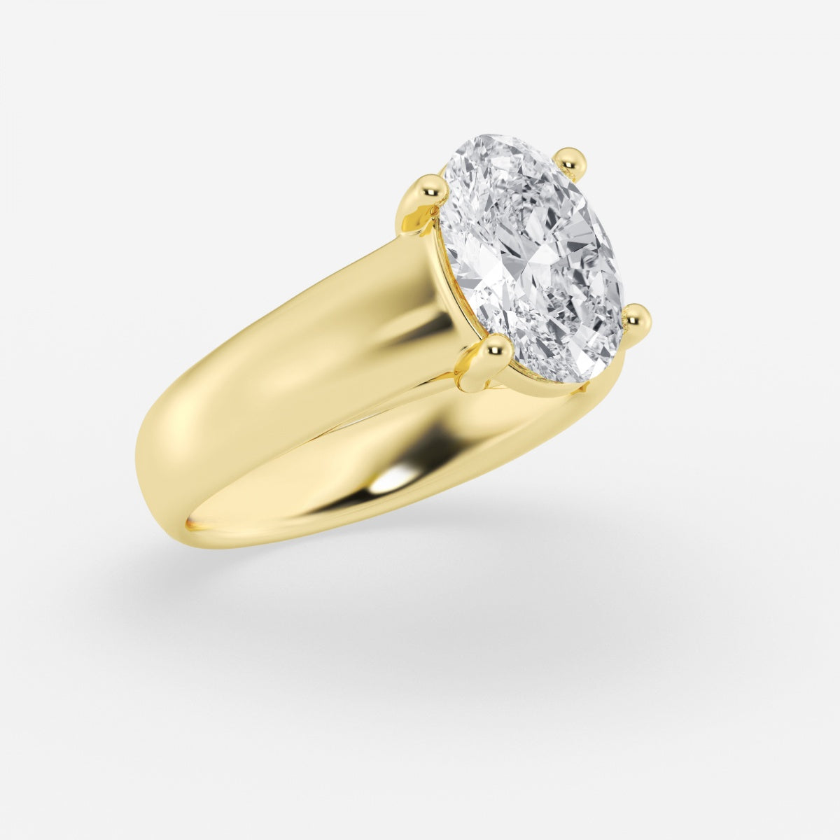 Dahlia - Wide Shank Solitaire Engagement Ring