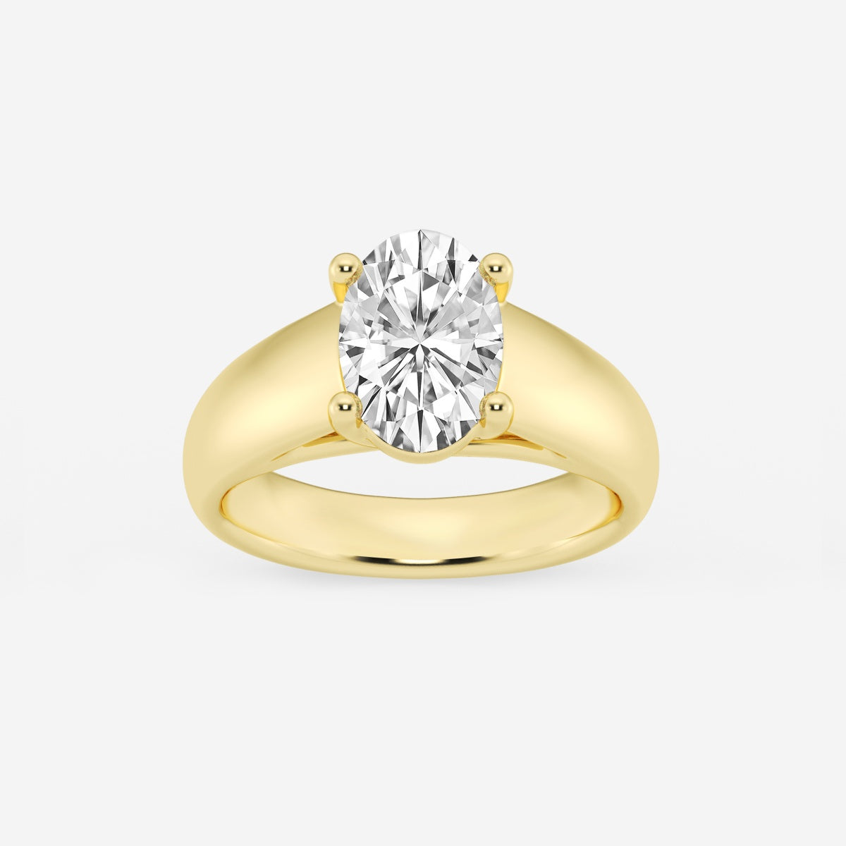 Dahlia - Wide Shank Solitaire Engagement Ring