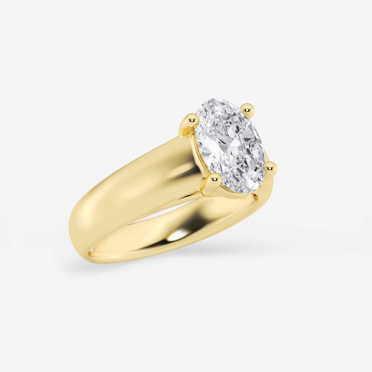 Dahlia - Wide Shank Solitaire Engagement Ring