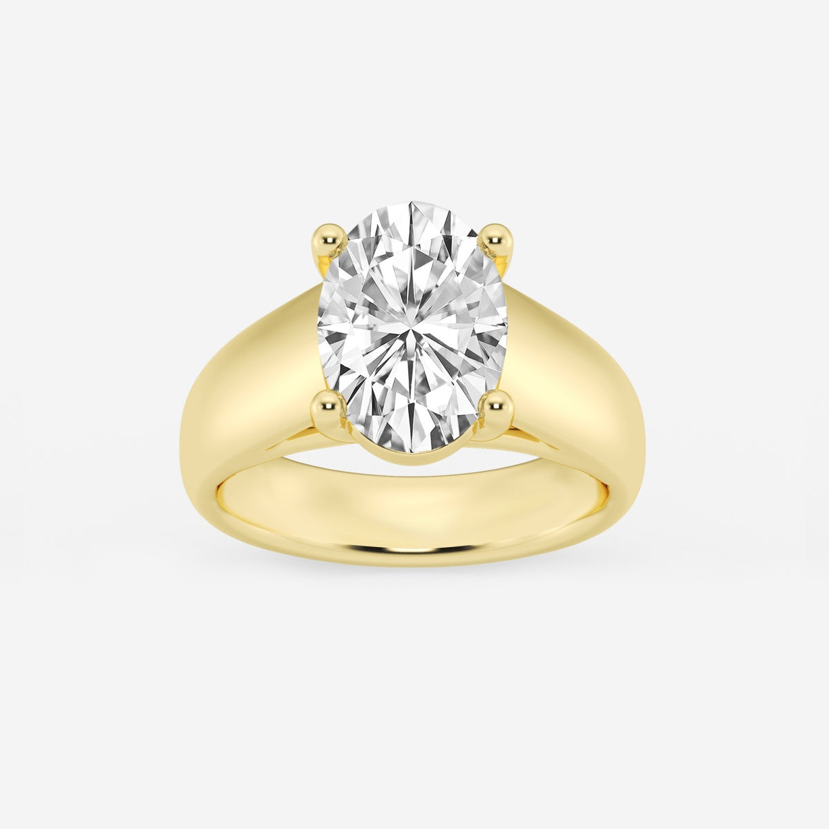 Dahlia - Wide Shank Solitaire Engagement Ring