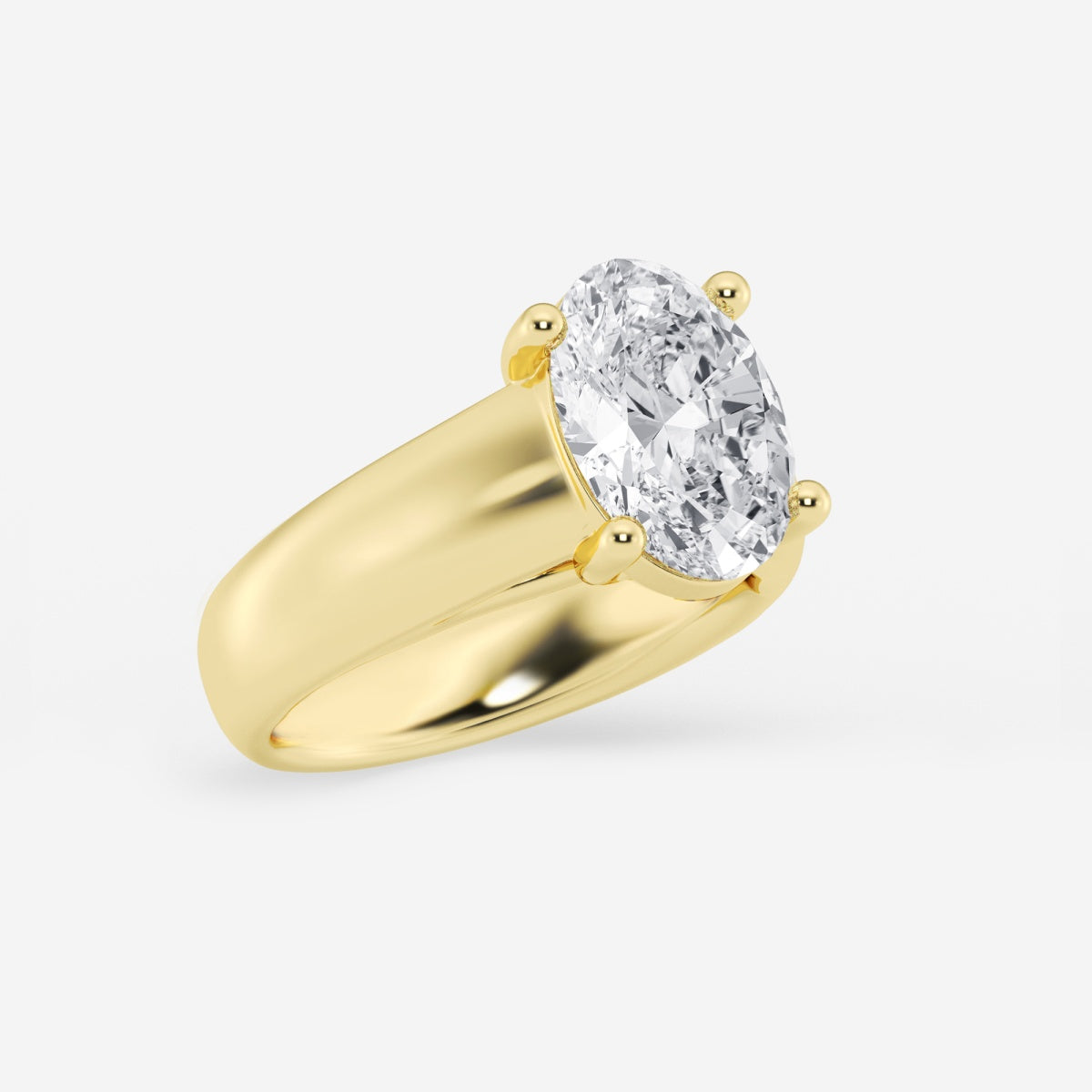 Dahlia - Wide Shank Solitaire Engagement Ring