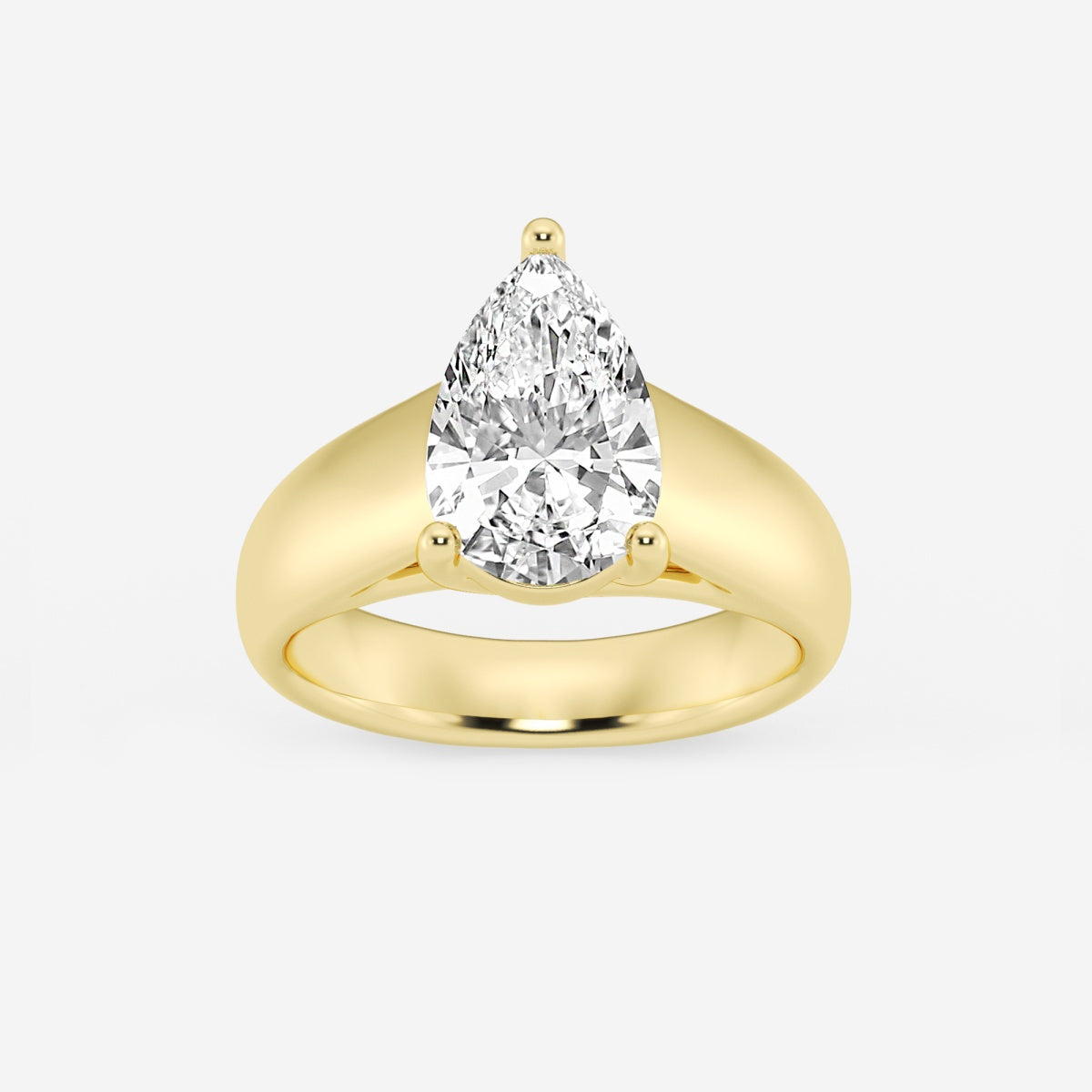 Dahlia - Wide Shank Solitaire Engagement Ring