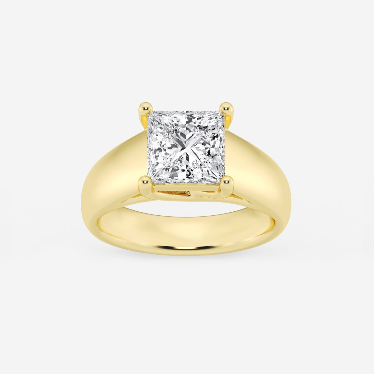 Dahlia - Wide Shank Solitaire Engagement Ring