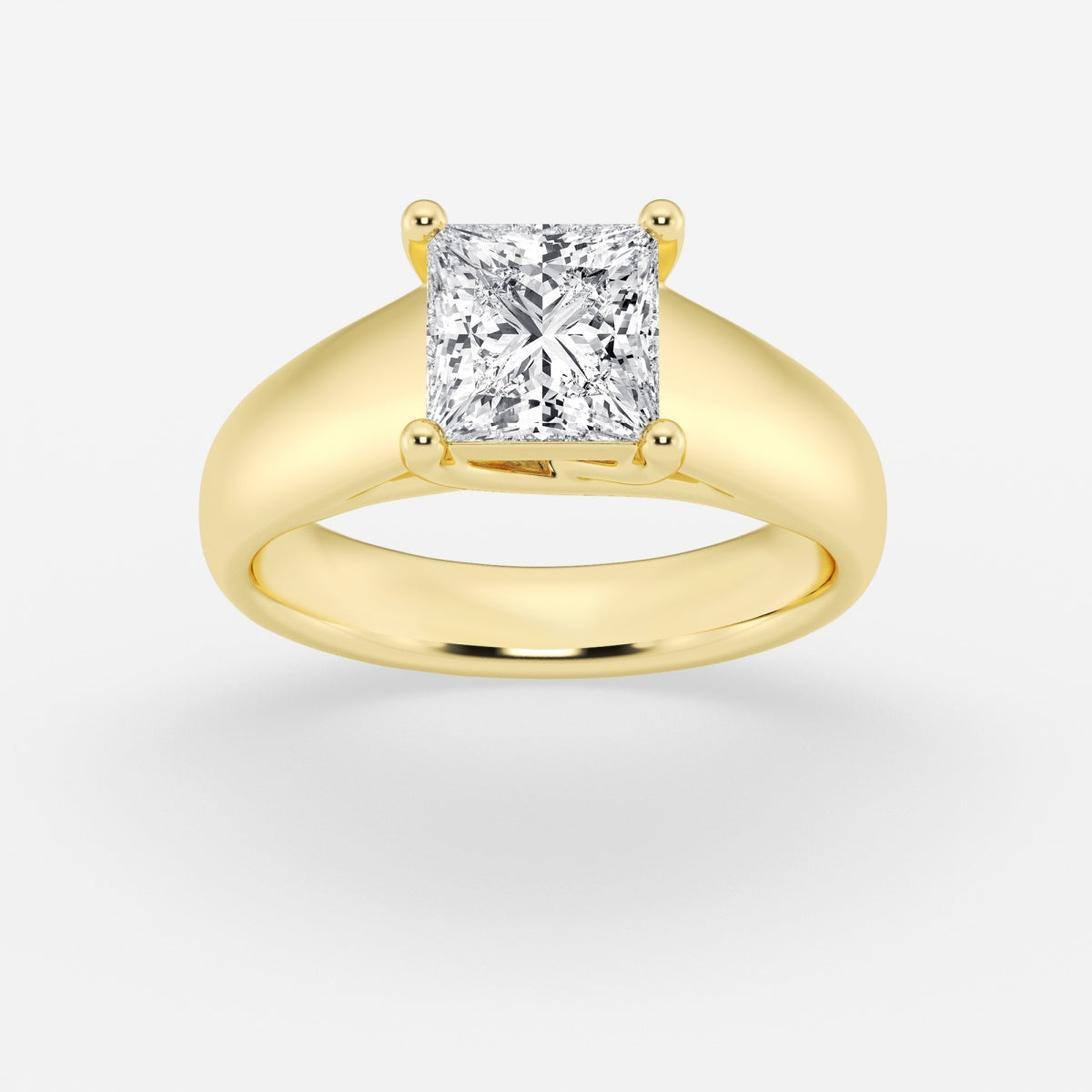 Dahlia - Wide Shank Solitaire Engagement Ring