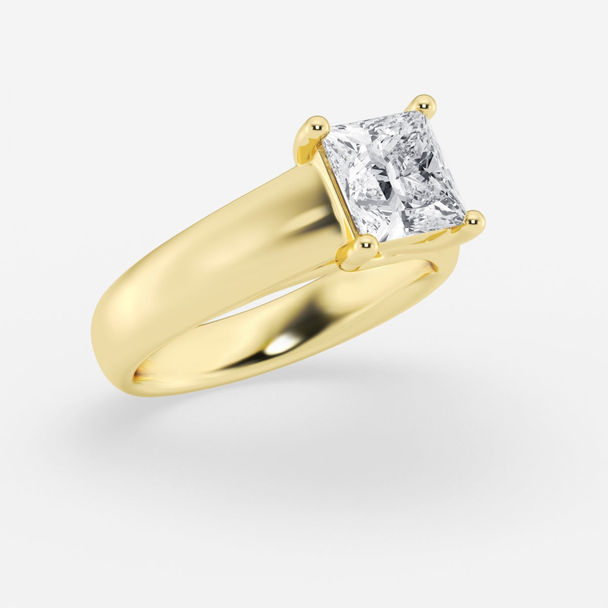 Dahlia - Wide Shank Solitaire Engagement Ring