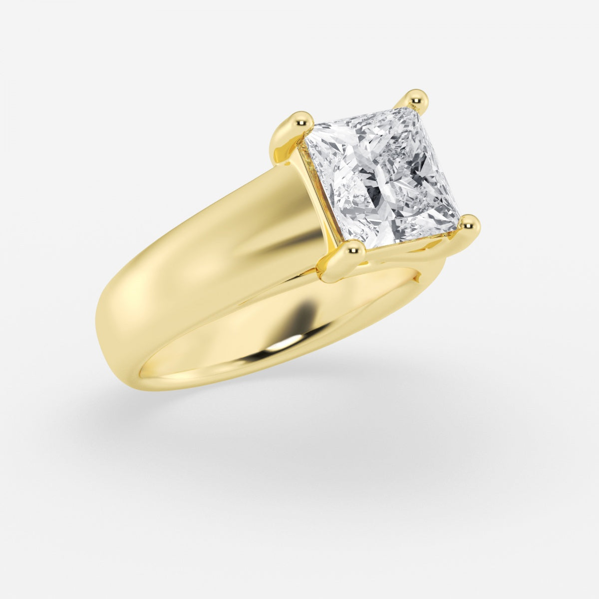 Dahlia - Wide Shank Solitaire Engagement Ring