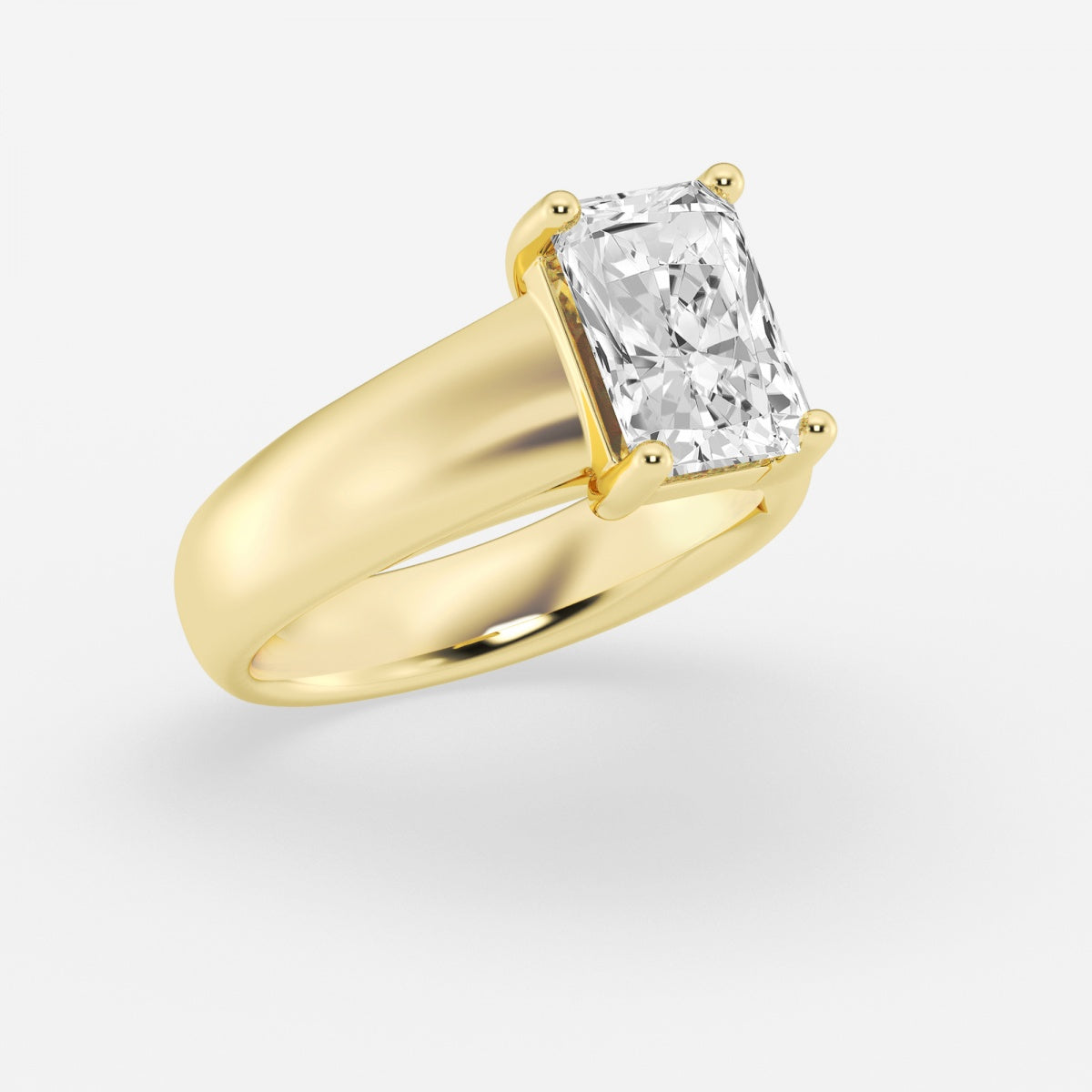 Dahlia - Wide Shank Solitaire Engagement Ring