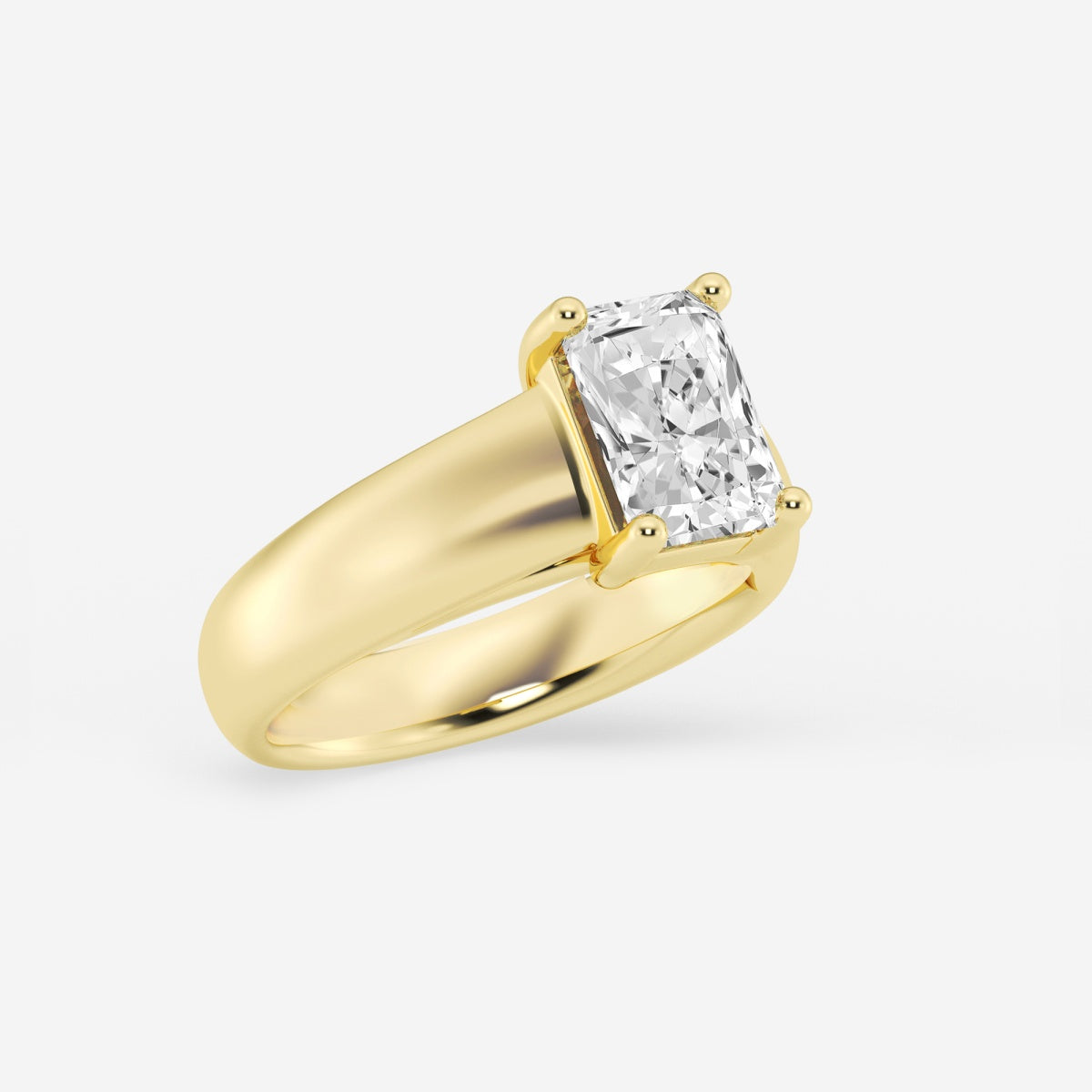 Dahlia - Wide Shank Solitaire Engagement Ring