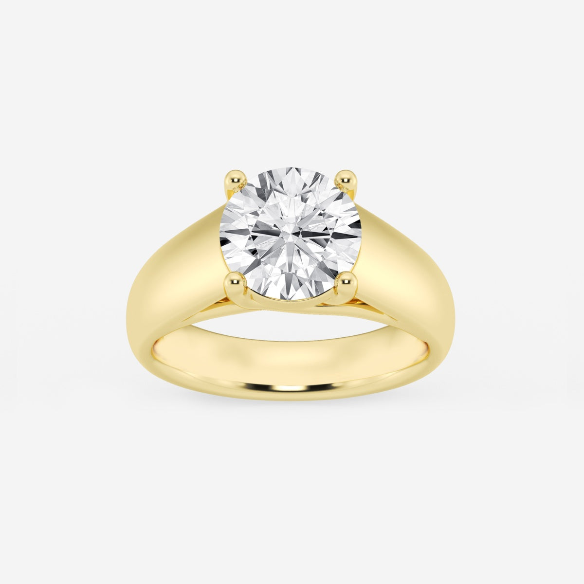 Dahlia - Wide Shank Solitaire Engagement Ring