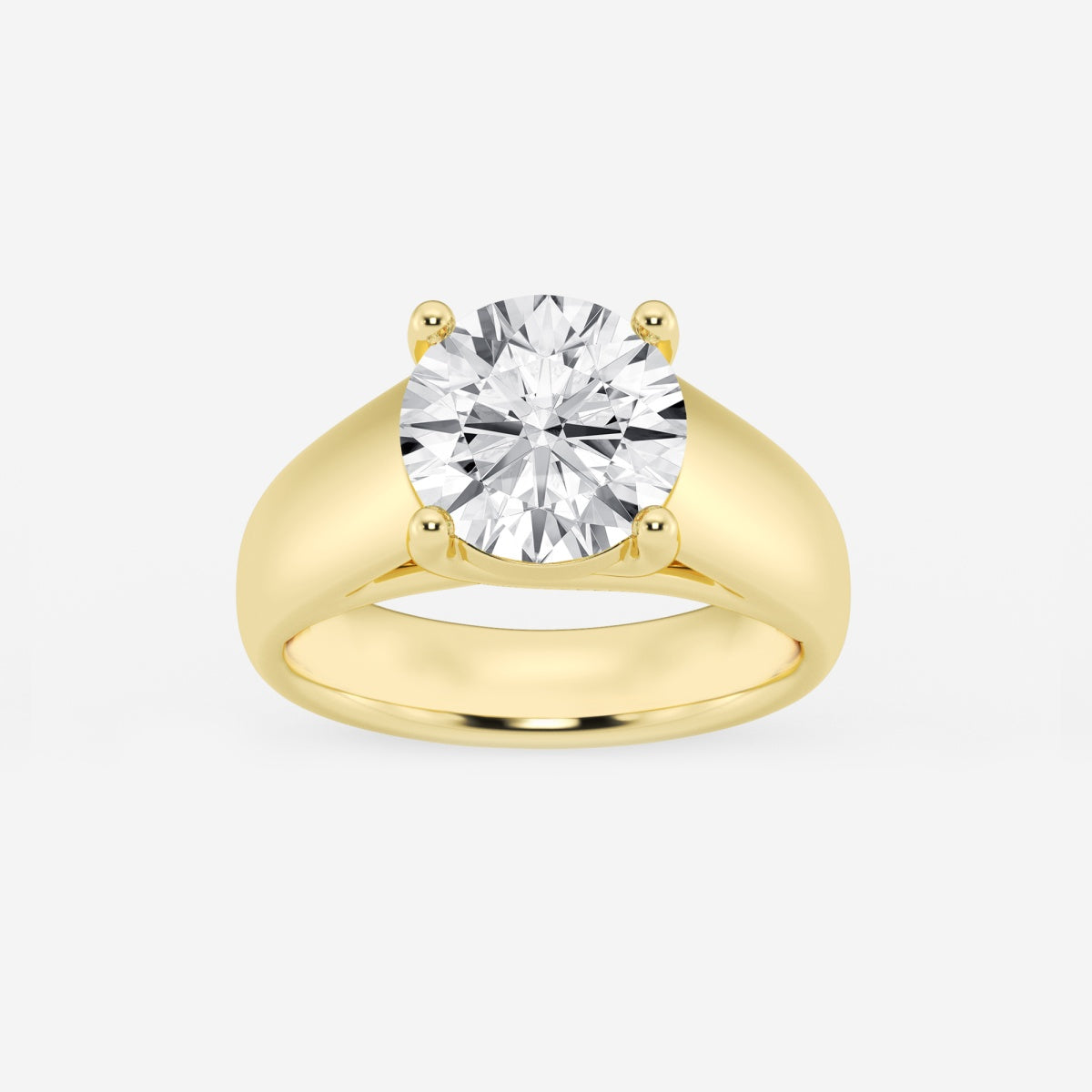 Dahlia - Wide Shank Solitaire Engagement Ring