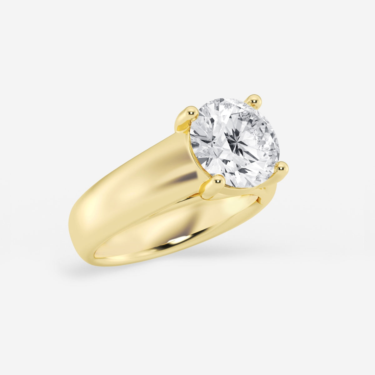 Dahlia - Wide Shank Solitaire Engagement Ring