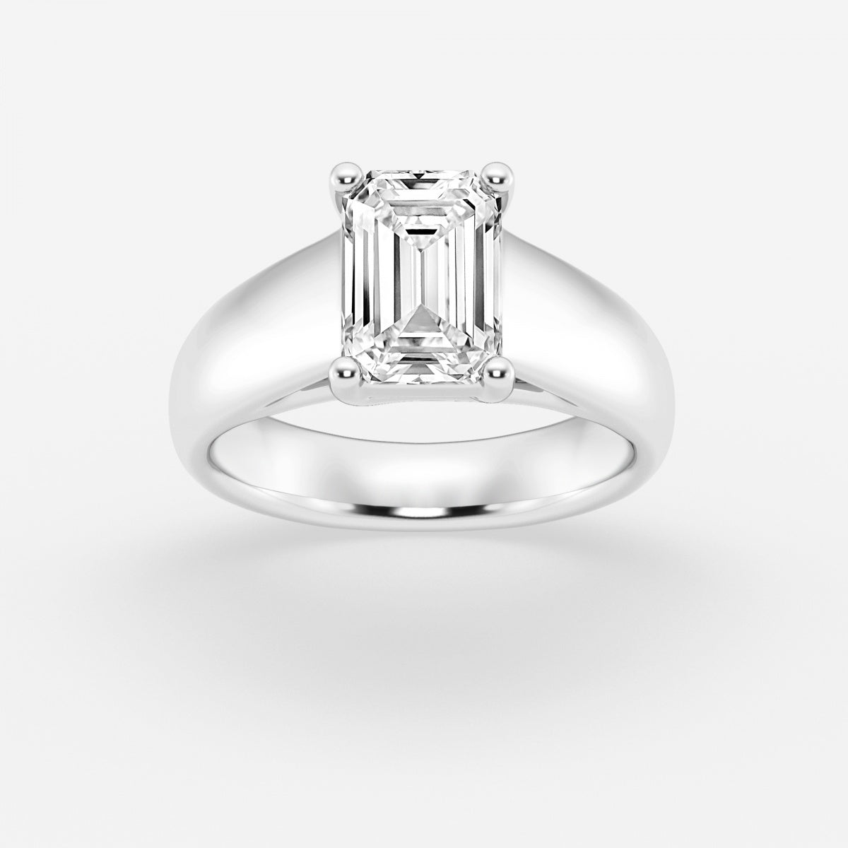 Dahlia - Wide Shank Solitaire Engagement Ring