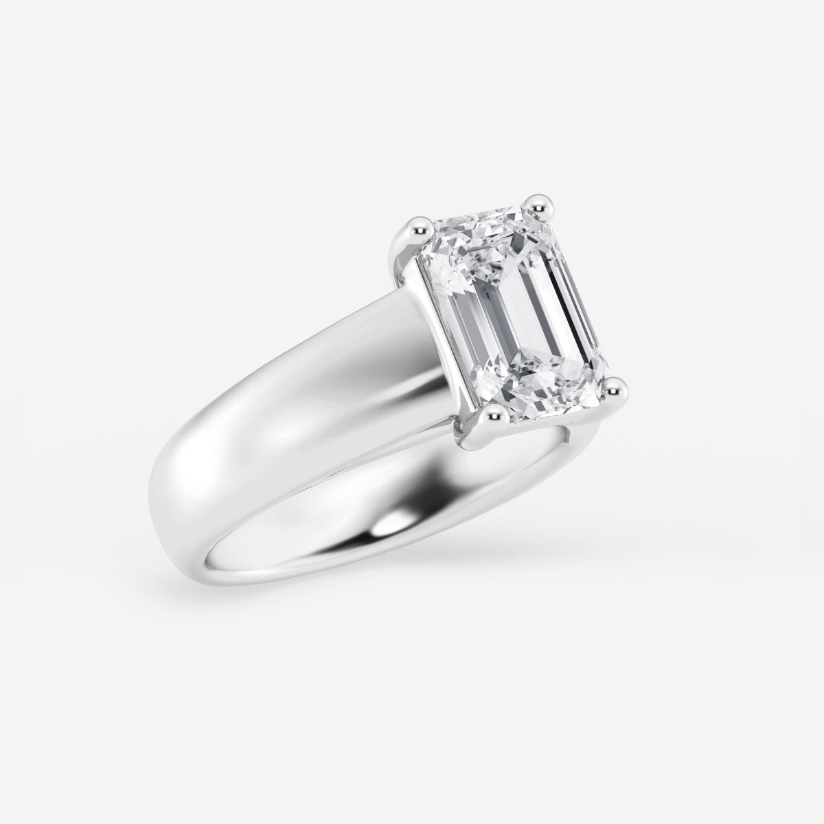 Dahlia - Wide Shank Solitaire Engagement Ring