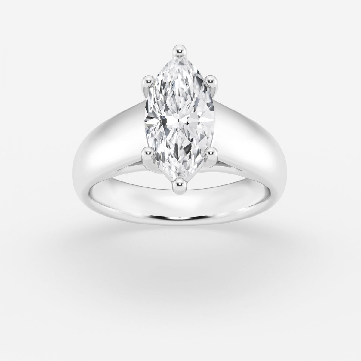 Dahlia - Wide Shank Solitaire Engagement Ring