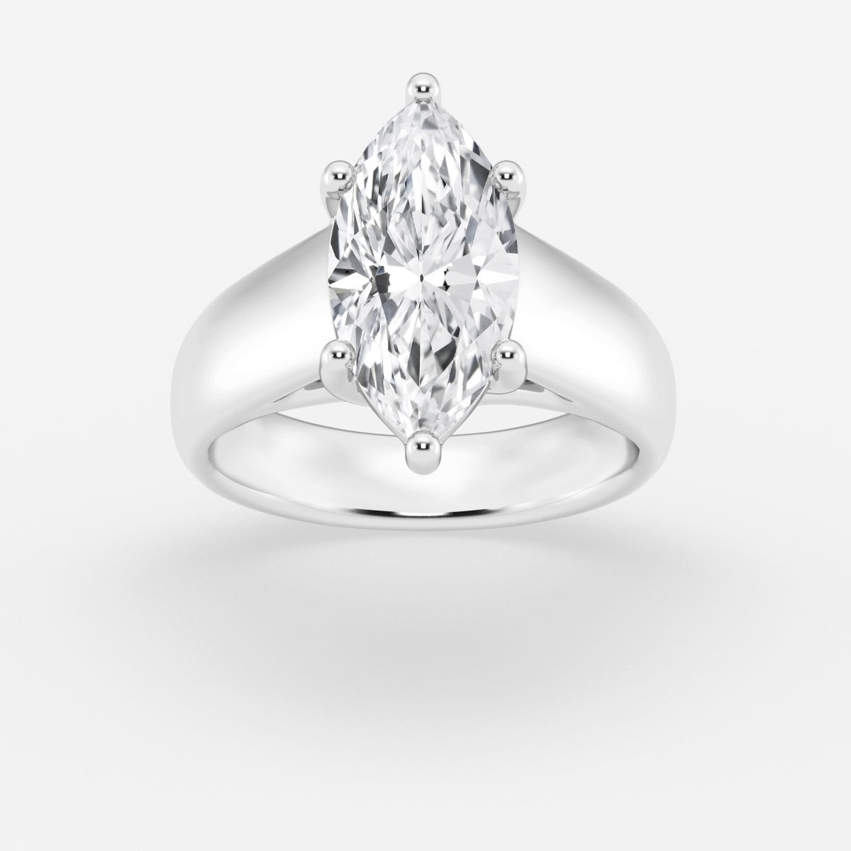 Dahlia - Wide Shank Solitaire Engagement Ring