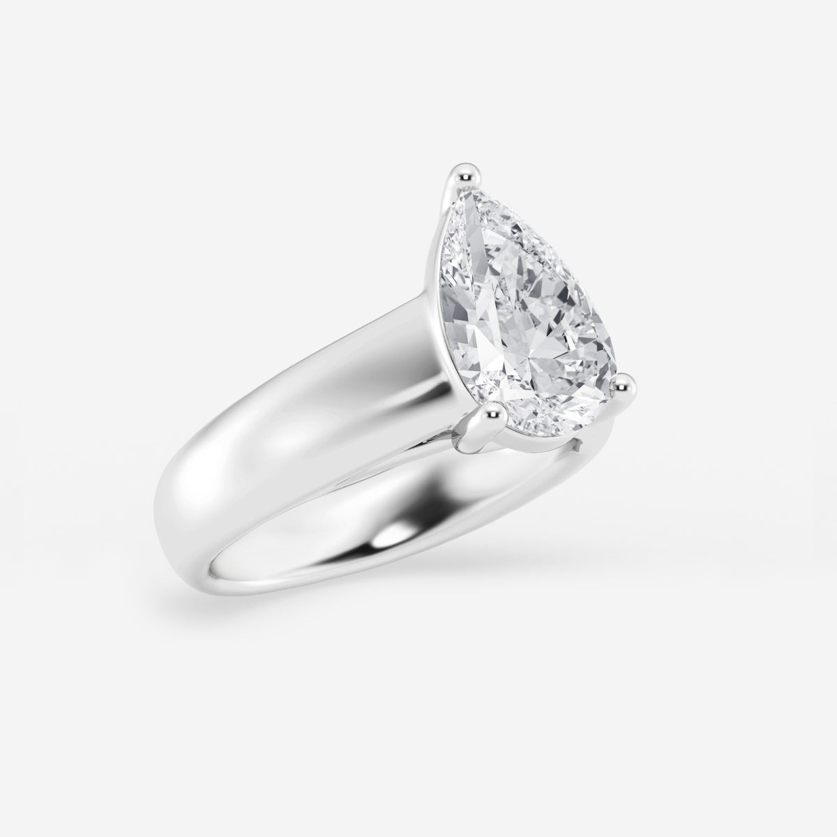 Dahlia - Wide Shank Solitaire Engagement Ring