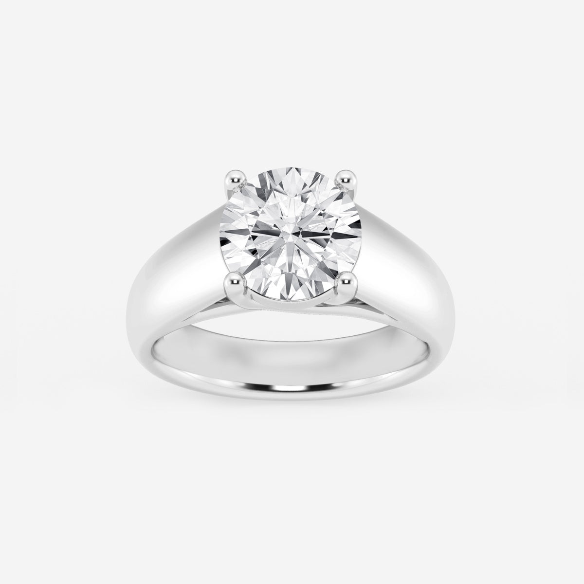 Dahlia - Wide Shank Solitaire Engagement Ring