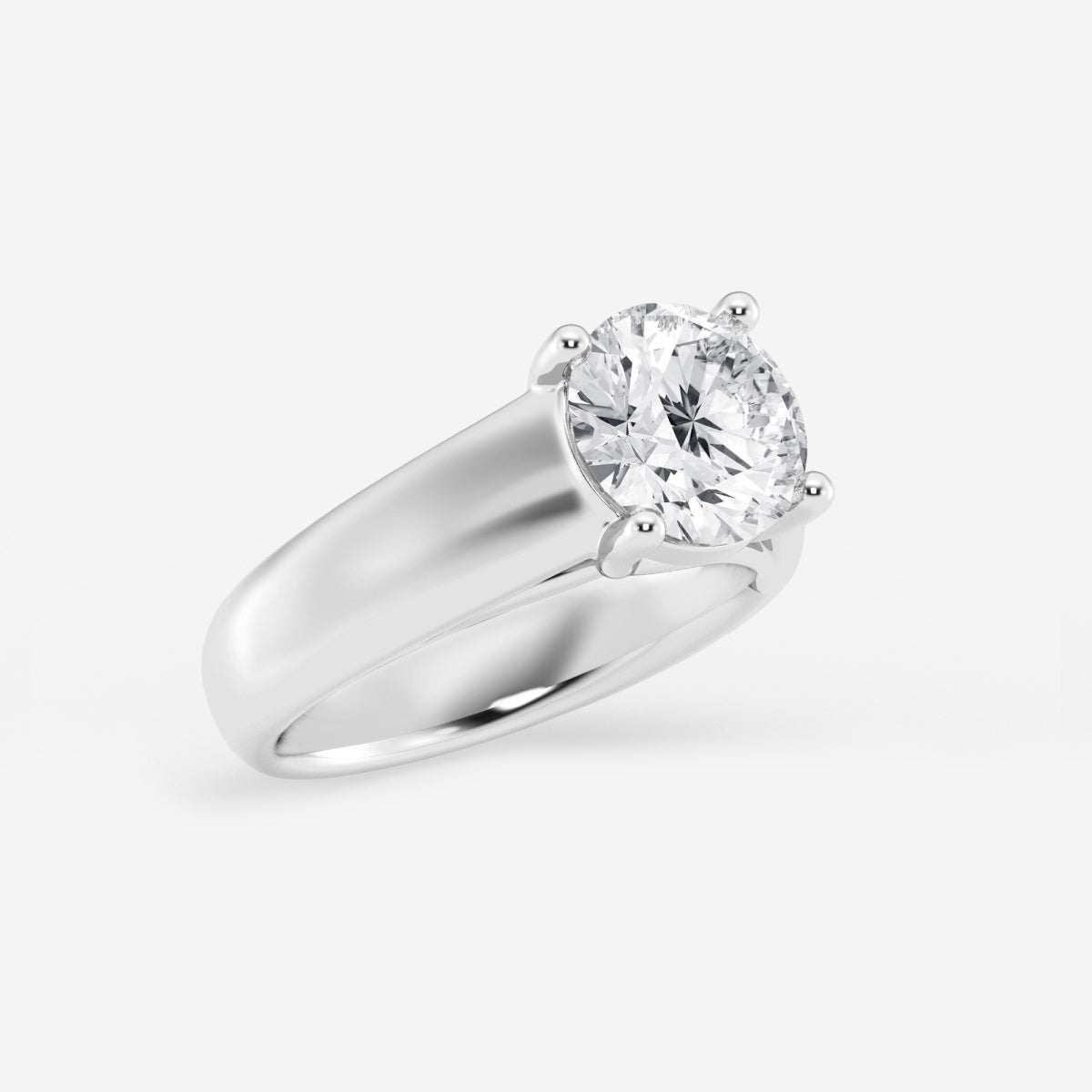 Dahlia - Wide Shank Solitaire Engagement Ring