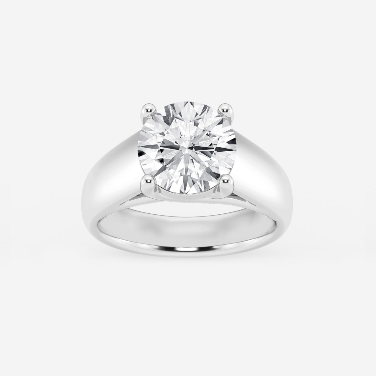 Dahlia - Wide Shank Solitaire Engagement Ring