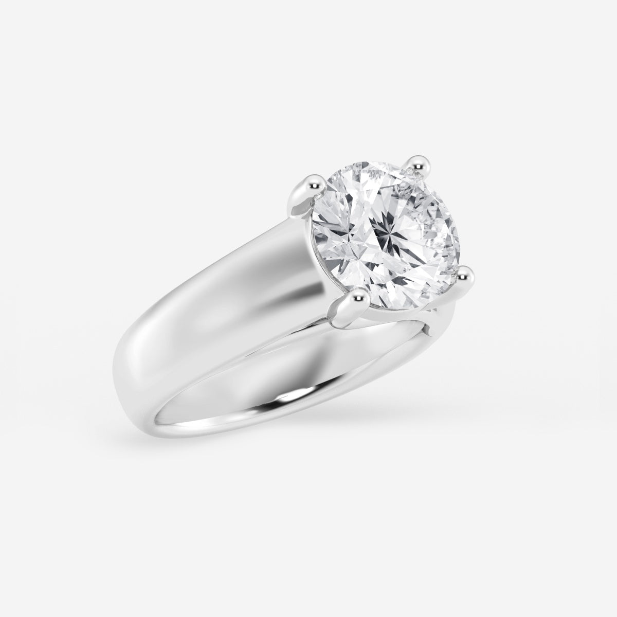 Dahlia - Wide Shank Solitaire Engagement Ring