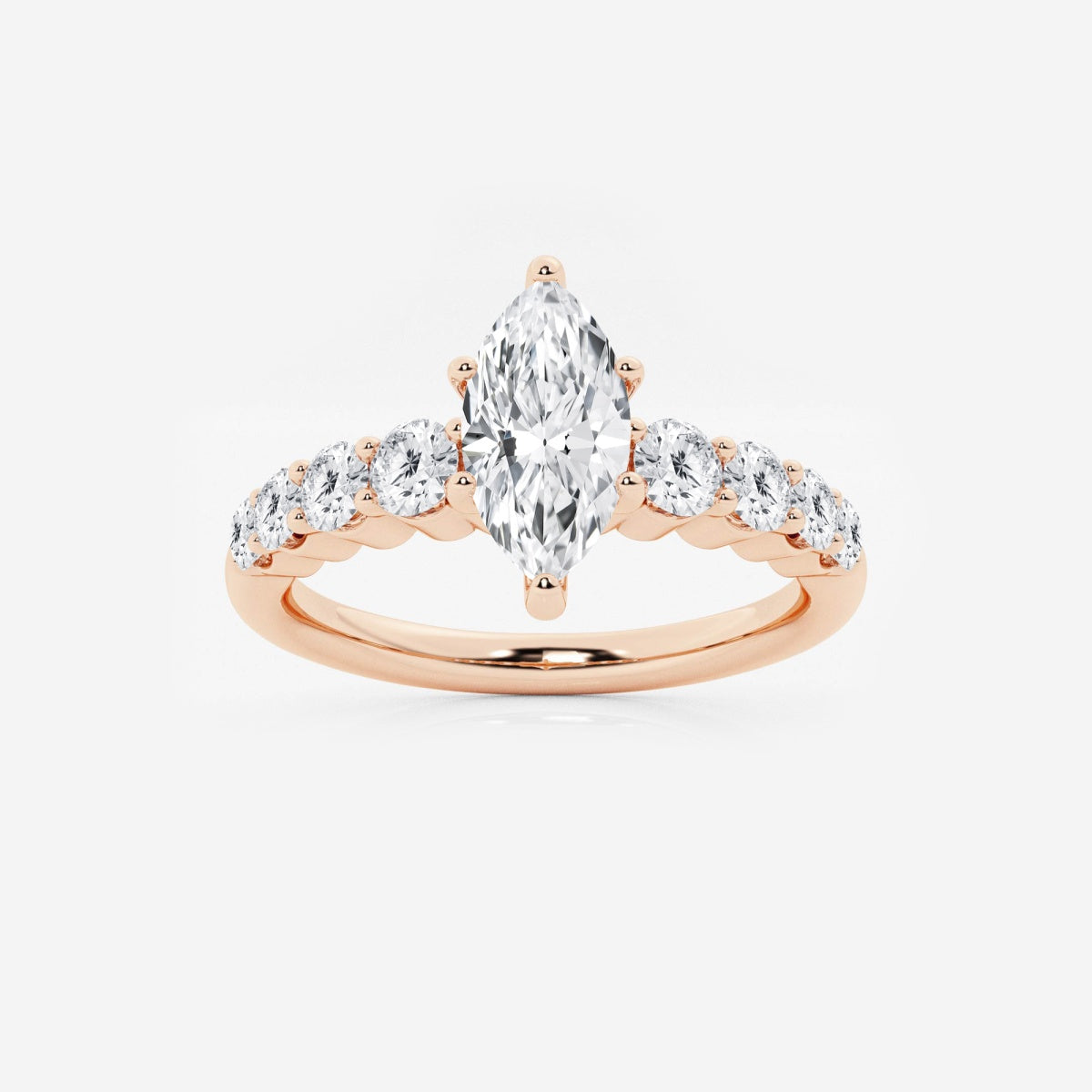 Elara - Graduated Side Stones Engagement Ring