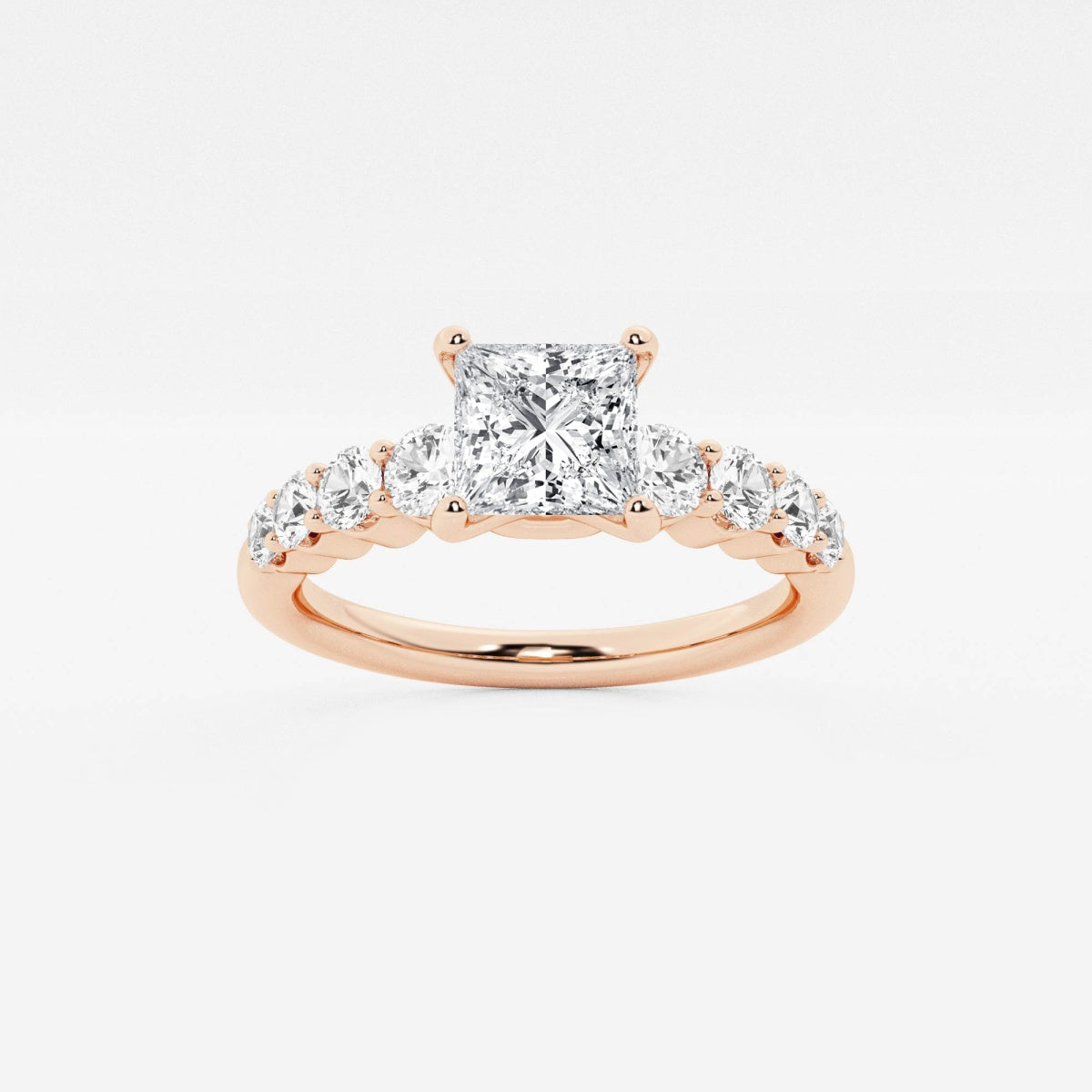 Elara - Graduated Side Stones Engagement Ring