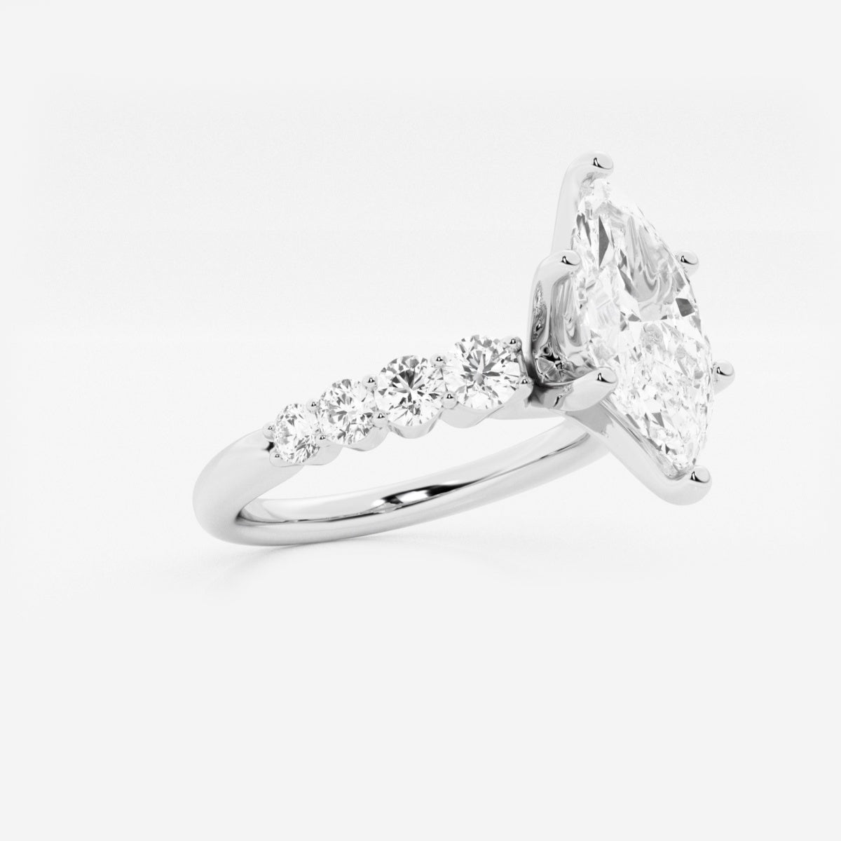 Elara - Graduated Side Stones Engagement Ring