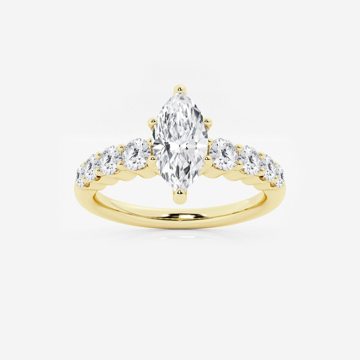 Elara - Graduated Side Stones Engagement Ring