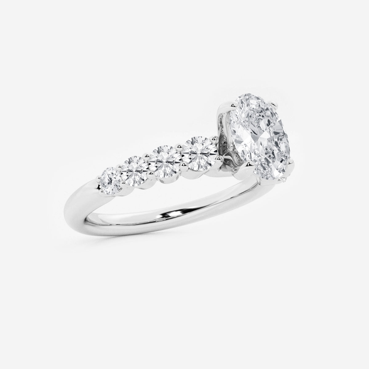 Elara - Graduated Side Stones Engagement Ring