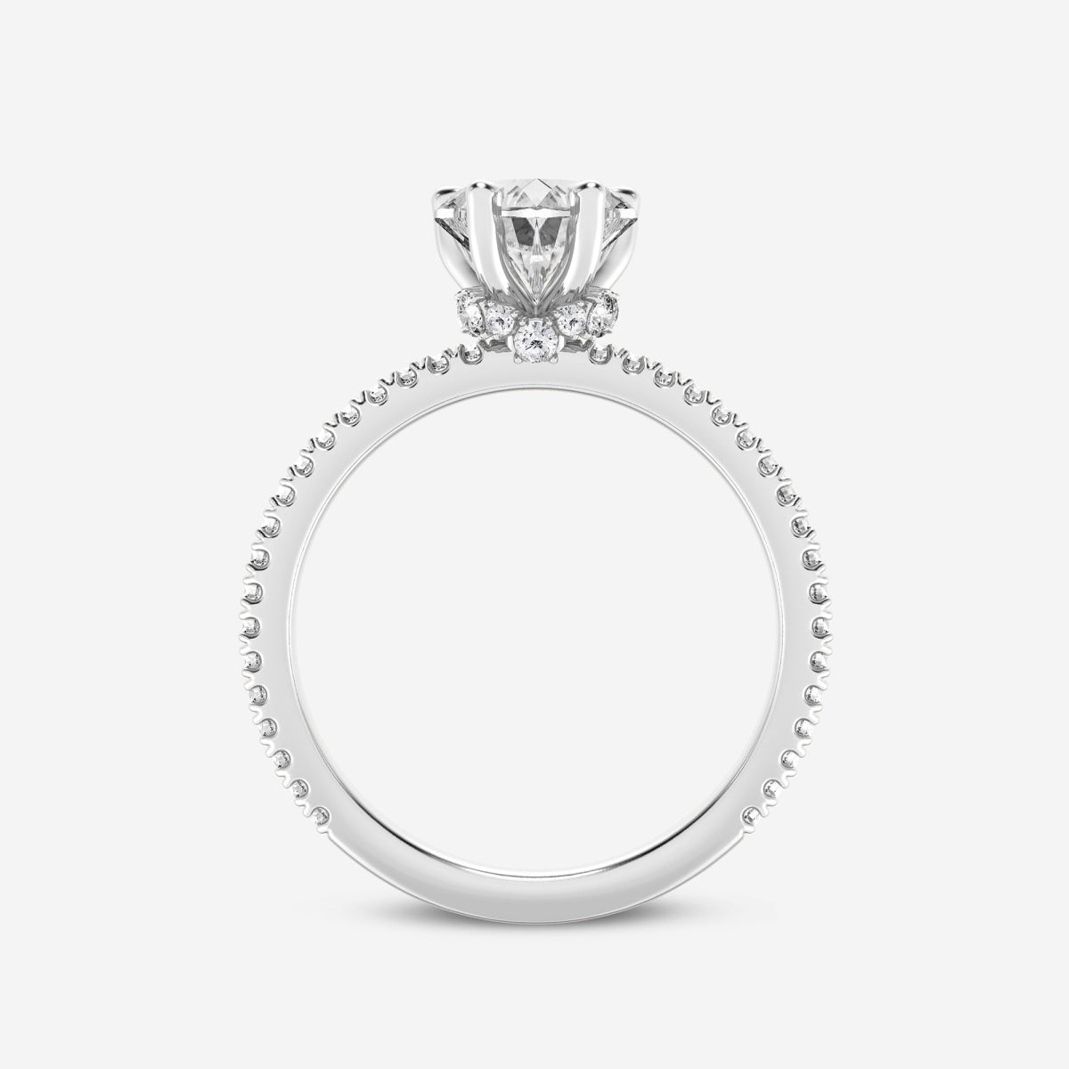 Eliana - Draping Hidden Halo Engagement Ring