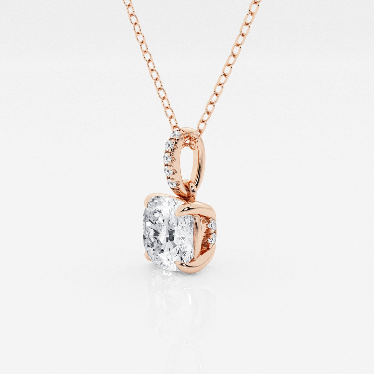 Elise - Elegant Hidden Halo Pendant Necklaces