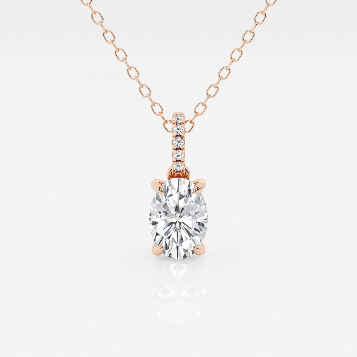 Elise - Elegant Hidden Halo Pendant Necklaces