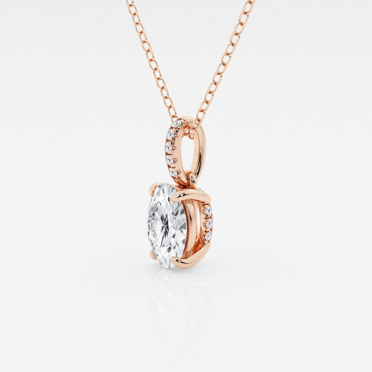 Elise - Elegant Hidden Halo Pendant Necklaces