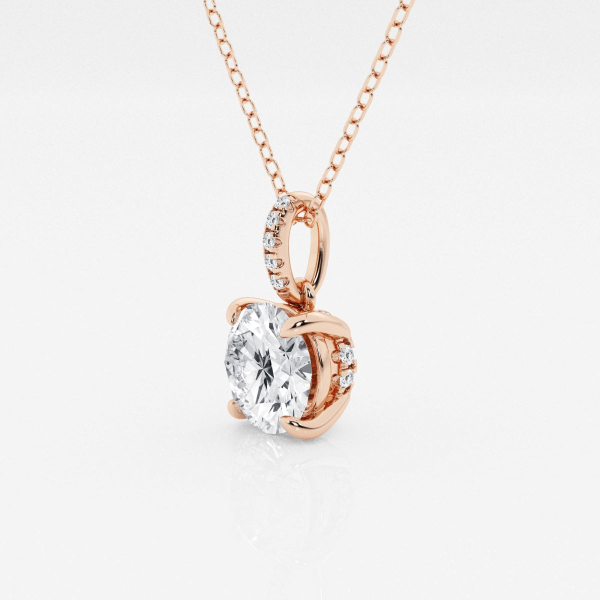 Elise - Elegant Hidden Halo Pendant Necklaces