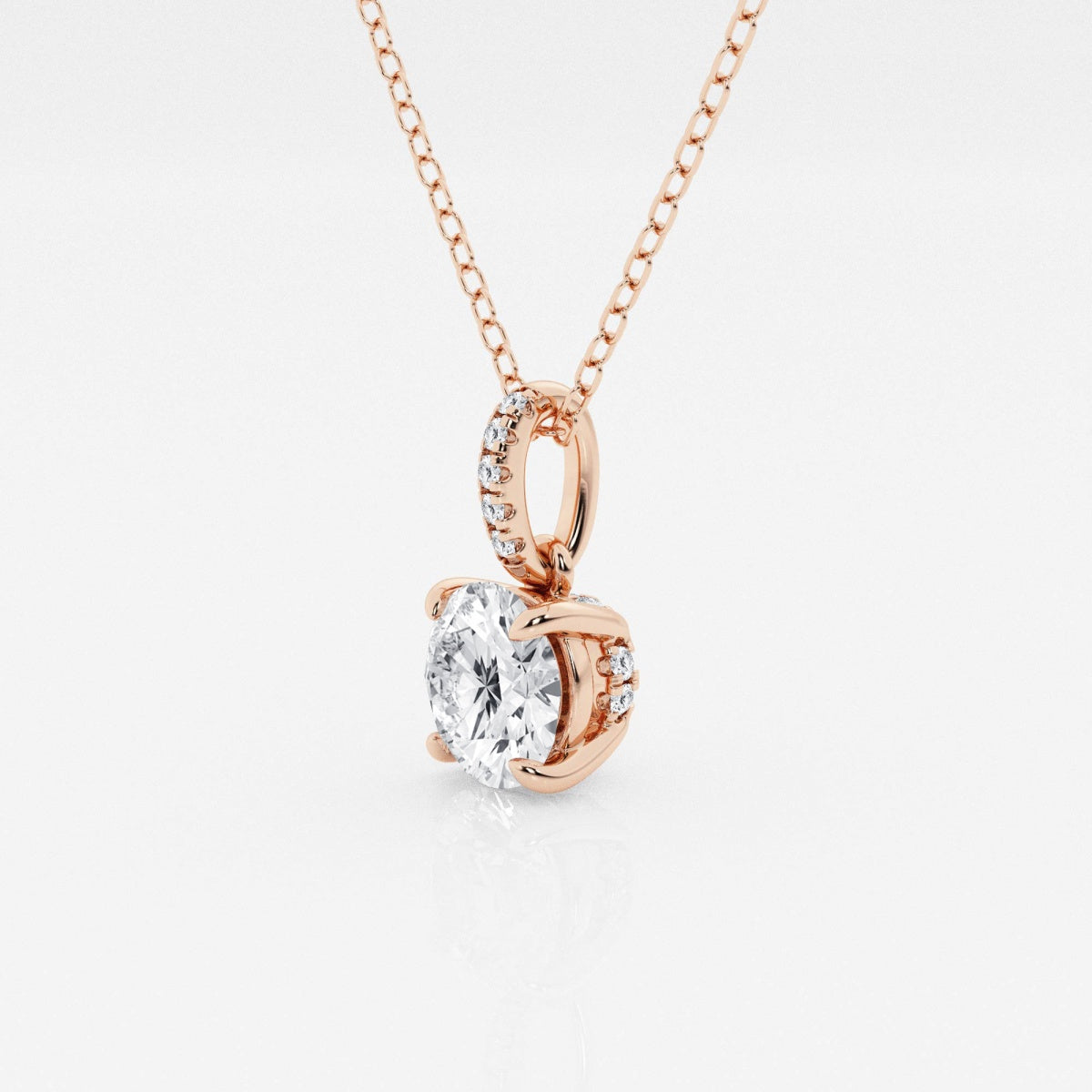 Elise - Elegant Hidden Halo Pendant Necklaces