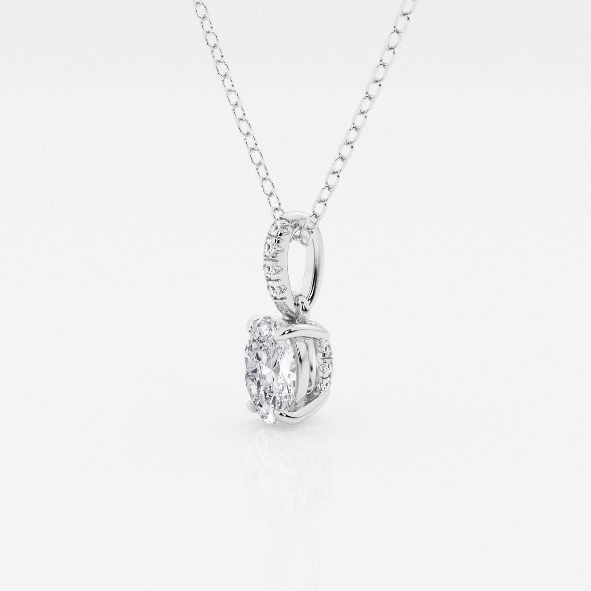 Elise - Elegant Hidden Halo Pendant Necklaces