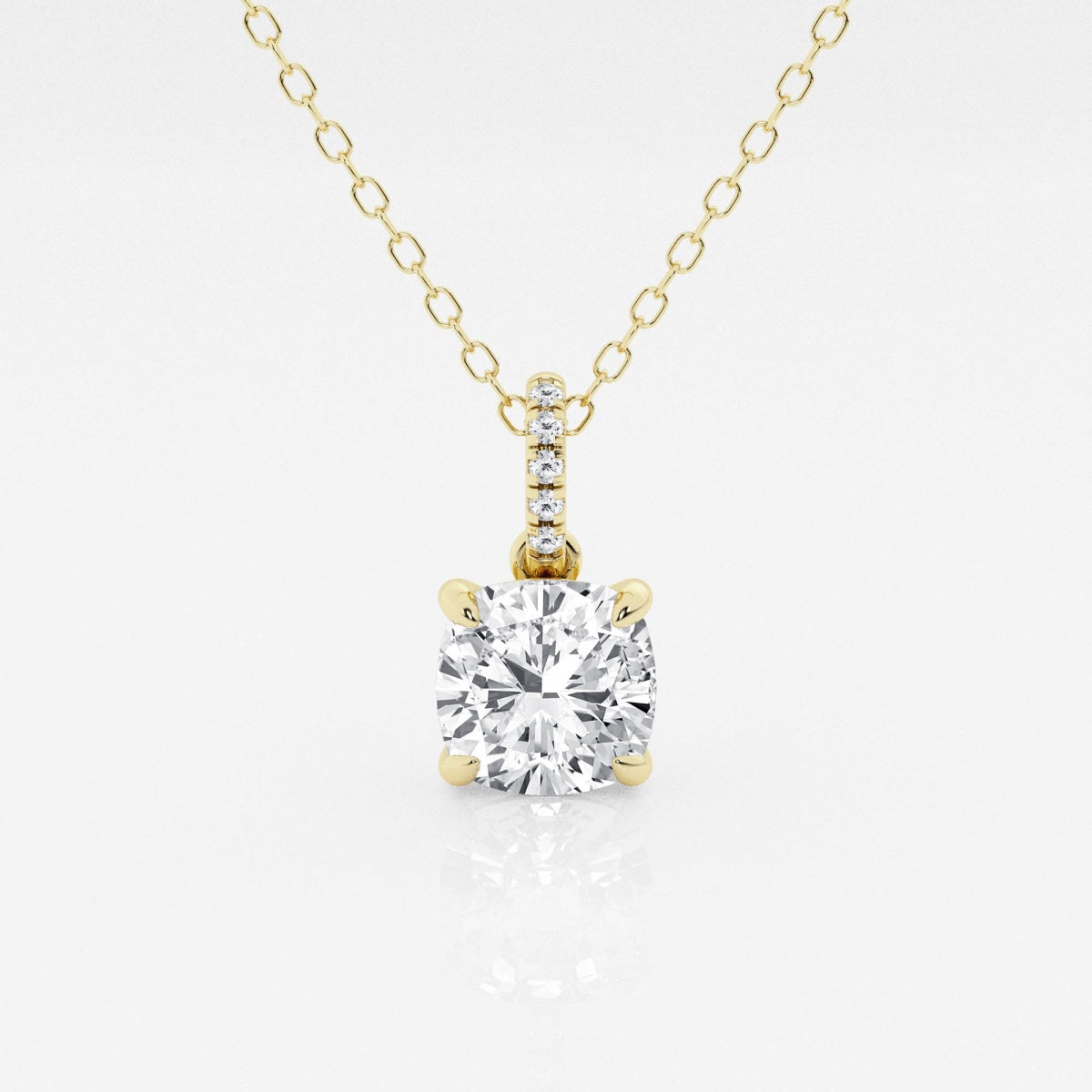 Elise - Elegant Hidden Halo Pendant Necklaces