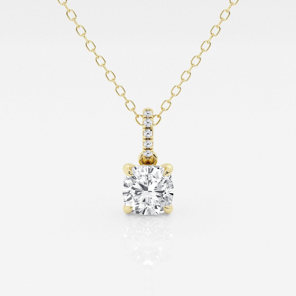 Elise - Elegant Hidden Halo Pendant Necklaces