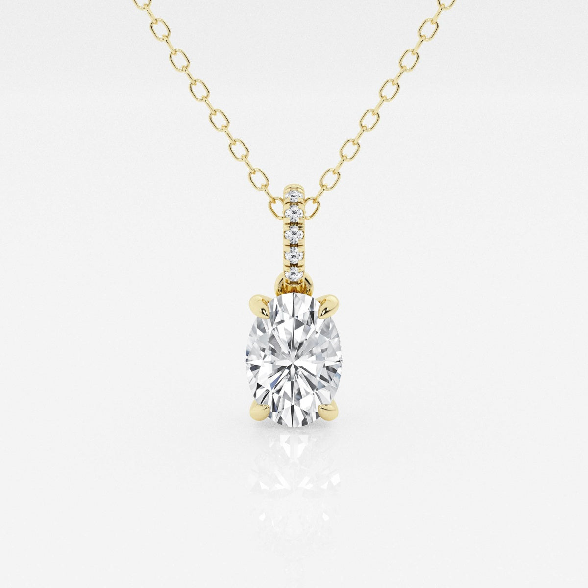 Elise - Elegant Hidden Halo Pendant Necklaces