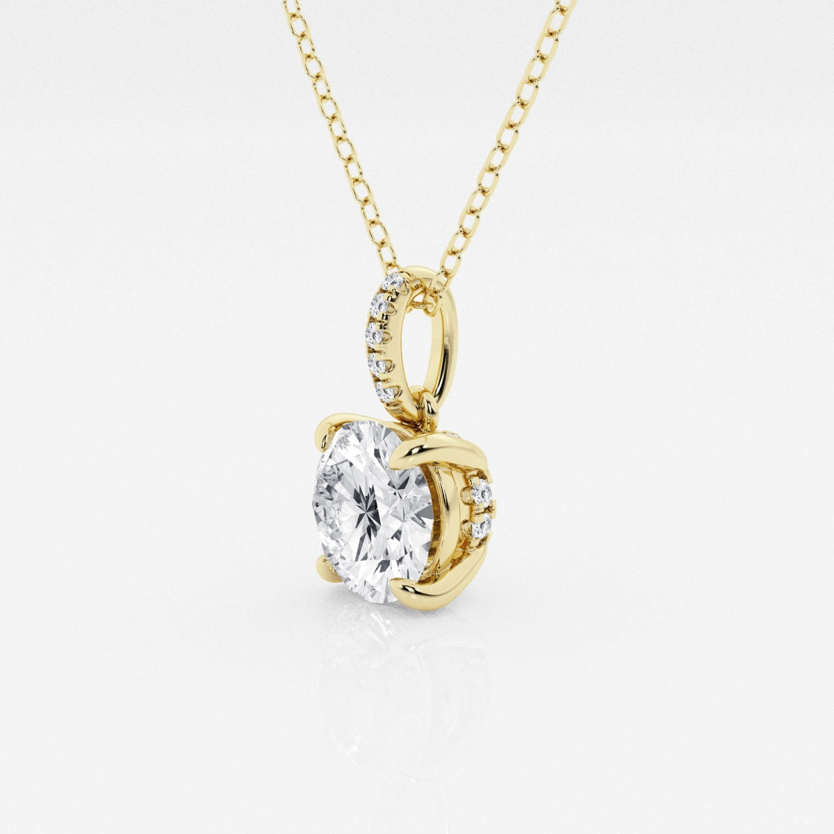 Elise - Elegant Hidden Halo Pendant Necklaces