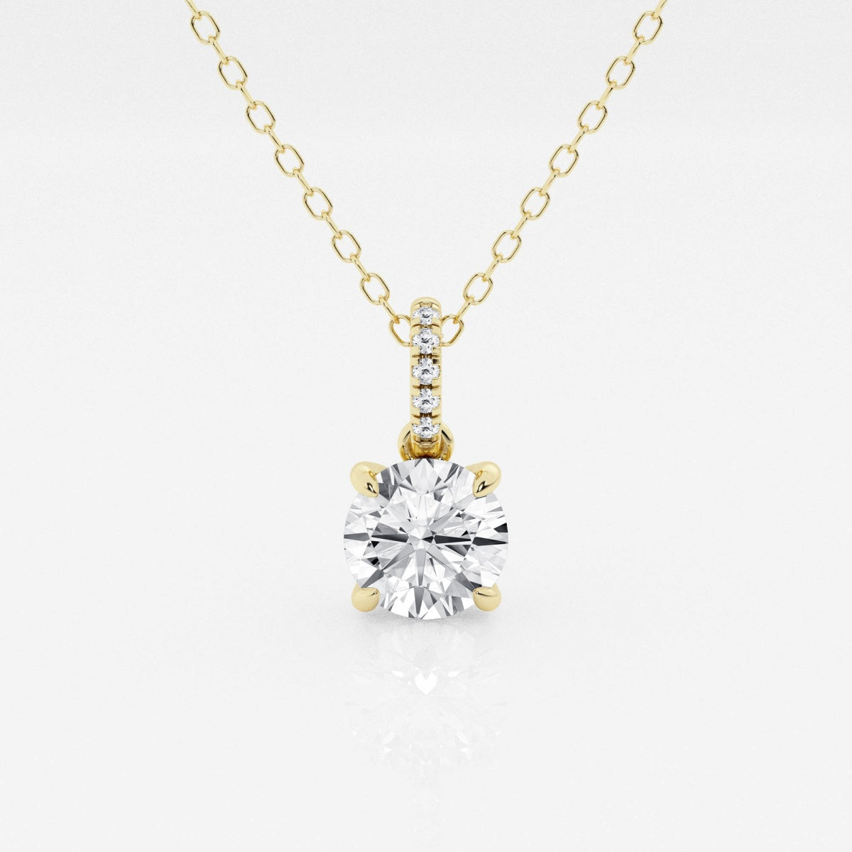 Elise - Elegant Hidden Halo Pendant Necklaces