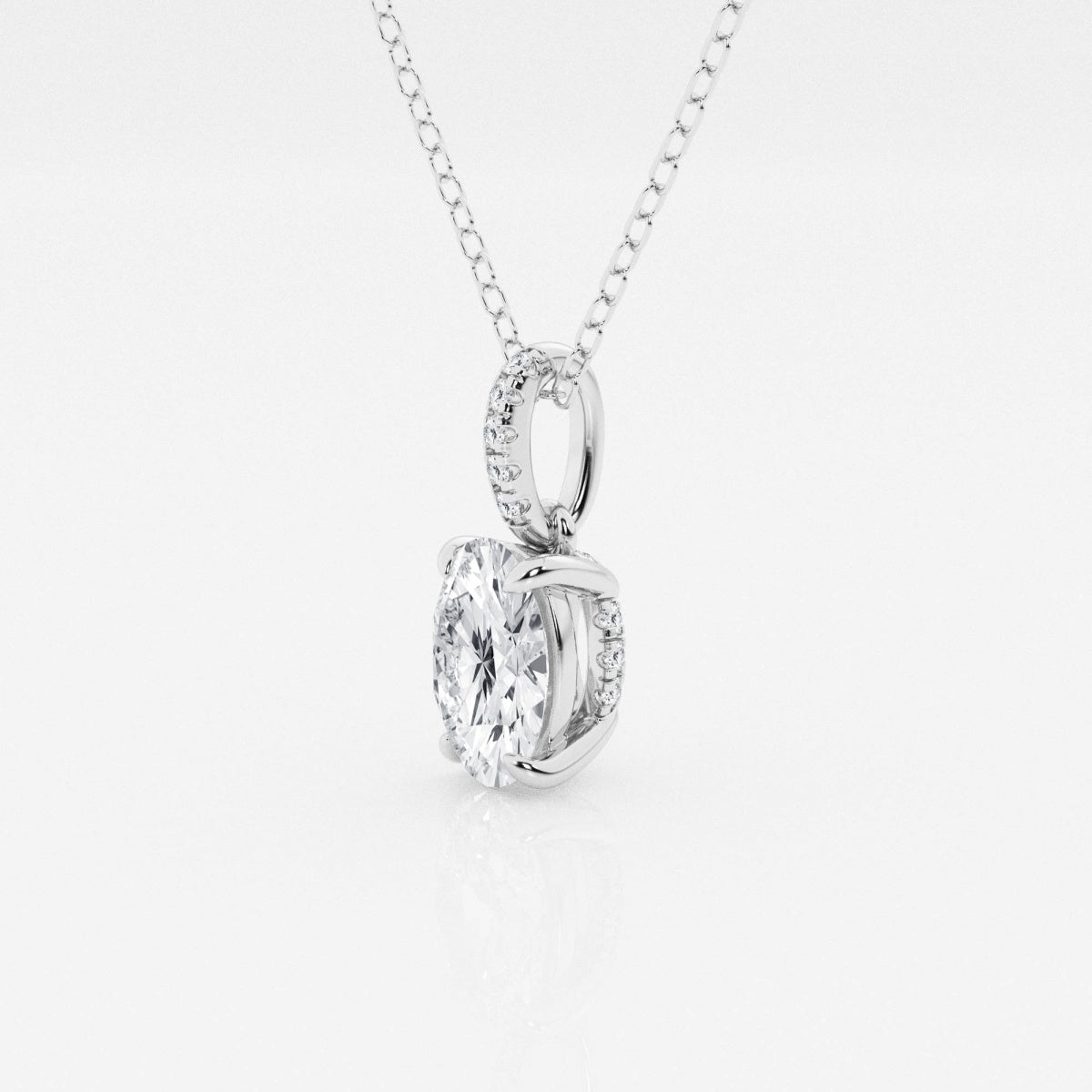 Elise - Elegant Hidden Halo Pendant Necklaces